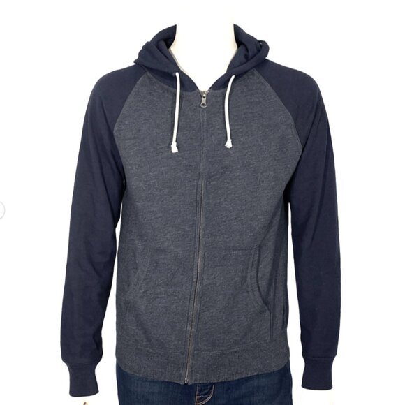 J Crew Sweater‎ Mens XL Blue Zip Up Hoodie Classic Preppy Normcore Classiccore - Picture 1 of 9